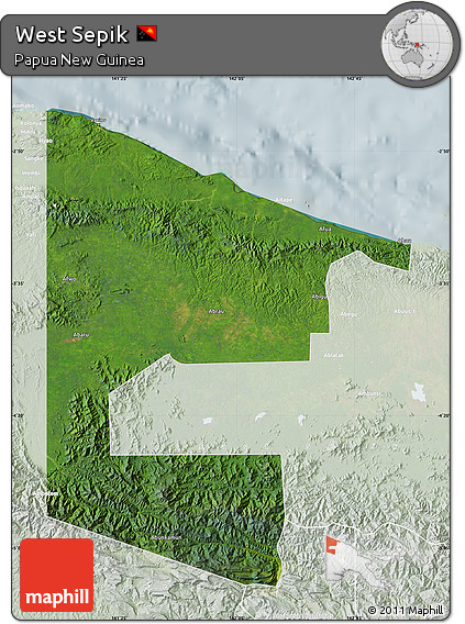 Satellite Map of West Sepik, lighten