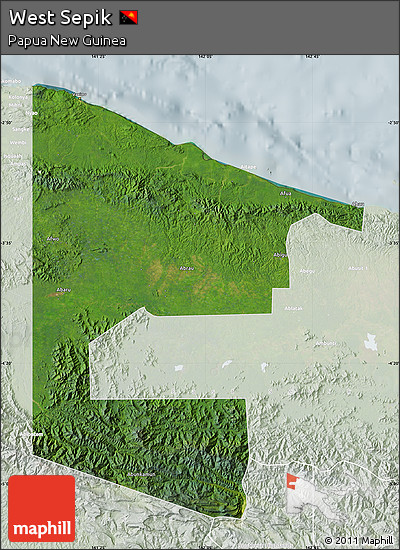 Satellite Map of West Sepik, lighten