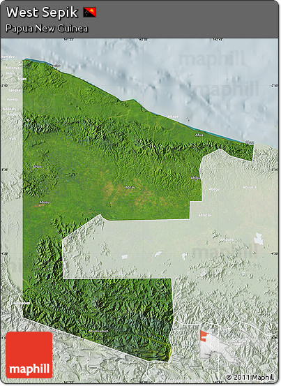 Satellite Map of West Sepik, lighten