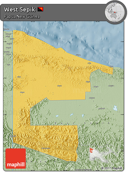 Savanna Style Map of West Sepik