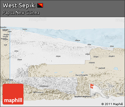 Classic Style Panoramic Map of West Sepik