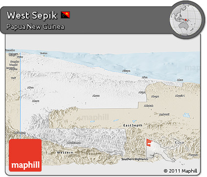 Classic Style Panoramic Map of West Sepik