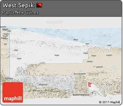 Classic Style Panoramic Map of West Sepik