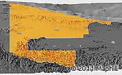 Political Panoramic Map of West Sepik, darken, desaturated