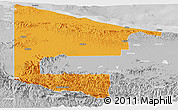 Political Panoramic Map of West Sepik, lighten, desaturated