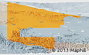 Political Panoramic Map of West Sepik, lighten, semi-desaturated