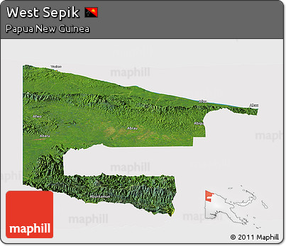Satellite Panoramic Map of West Sepik, cropped outside
