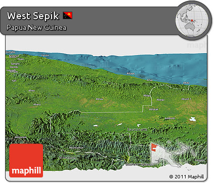 Satellite Panoramic Map of West Sepik