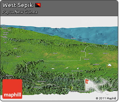 Satellite Panoramic Map of West Sepik