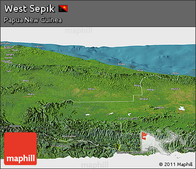 Satellite Panoramic Map of West Sepik