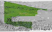 Satellite Panoramic Map of West Sepik, lighten, desaturated