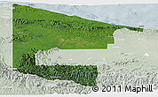 Satellite Panoramic Map of West Sepik, lighten