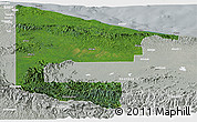 Satellite Panoramic Map of West Sepik, lighten, semi-desaturated