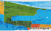Satellite Panoramic Map of West Sepik, political outside