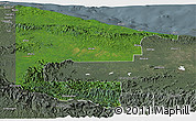 Satellite Panoramic Map of West Sepik, semi-desaturated