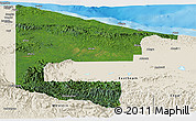 Satellite Panoramic Map of West Sepik, shaded relief outside
