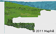 Satellite Panoramic Map of West Sepik, single color outside