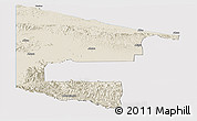 Shaded Relief Panoramic Map of West Sepik, cropped outside