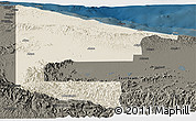 Shaded Relief Panoramic Map of West Sepik, darken