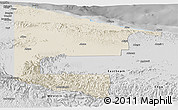 Shaded Relief Panoramic Map of West Sepik, desaturated