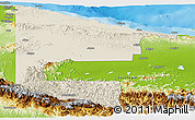 Shaded Relief Panoramic Map of West Sepik, physical outside