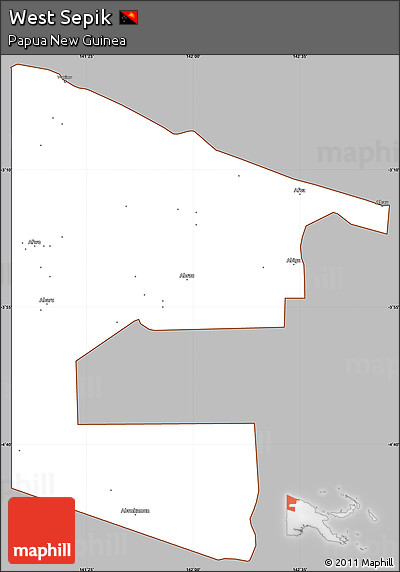 Gray Simple Map of West Sepik, cropped outside