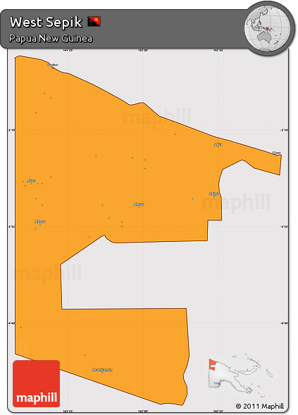 Political Simple Map of West Sepik, cropped outside