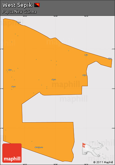 Political Simple Map of West Sepik, cropped outside