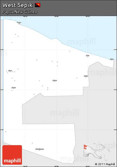 Silver Style Simple Map of West Sepik, single color outside