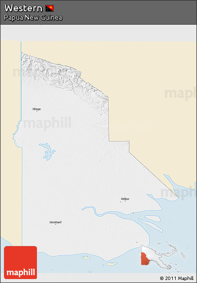 Classic Style 3D Map of Western, single color outside
