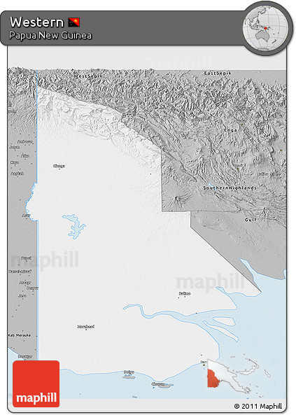 Gray 3D Map of Western