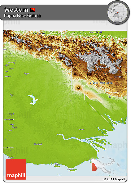 Physical 3D Map of Western