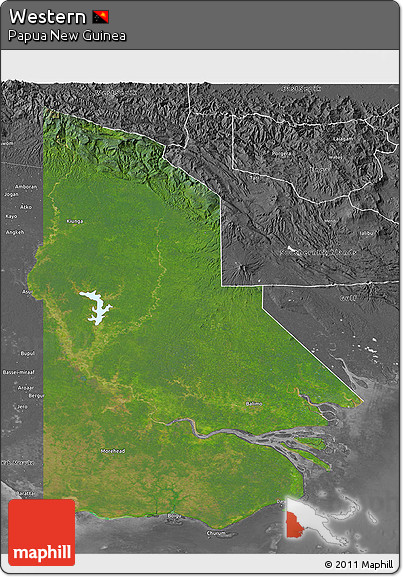 Satellite 3D Map of Western, desaturated