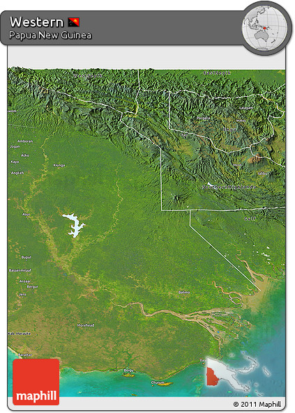 Satellite 3D Map of Western