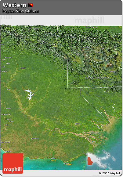 Satellite 3D Map of Western