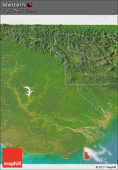 Satellite 3D Map of Western