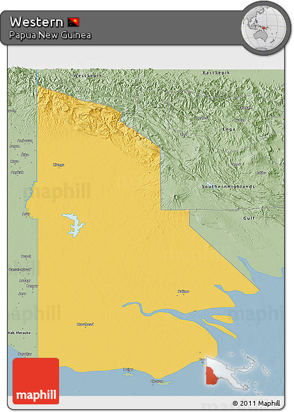 Savanna Style 3D Map of Western