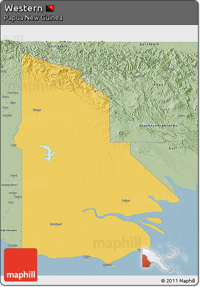 Savanna Style 3D Map of Western