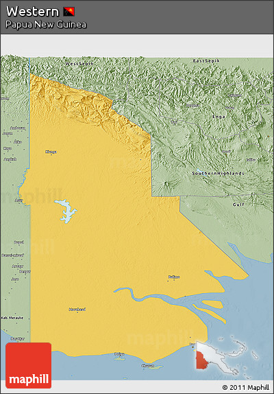 Savanna Style 3D Map of Western