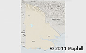 Shaded Relief 3D Map of Western, semi-desaturated