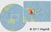 Savanna Style Location Map of Western, within the entire country, hill shading