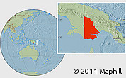 Savanna Style Location Map of Western, hill shading