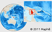 Shaded Relief Location Map of Western, within the entire country