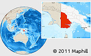 Shaded Relief Location Map of Western, highlighted country