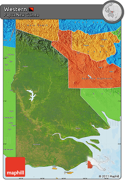 Satellite Map of Western, political outside