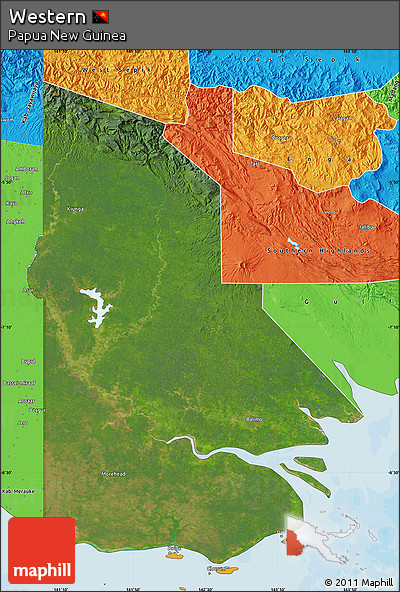 Satellite Map of Western, political outside