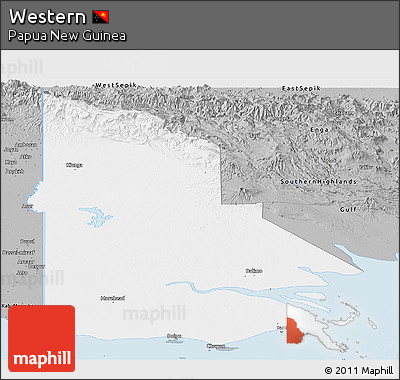 Gray Panoramic Map of Western