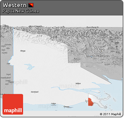 Gray Panoramic Map of Western