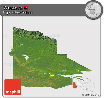 Satellite Panoramic Map of Western, cropped outside