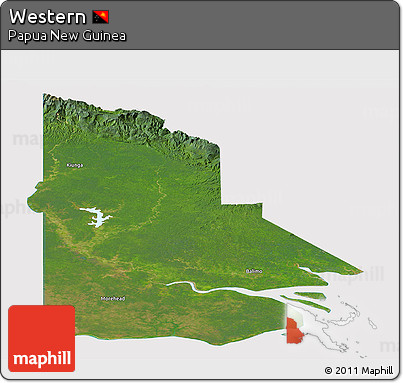 Satellite Panoramic Map of Western, cropped outside